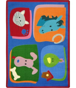 Joy Carpets Kid Essentials Multi My Favorite Animals 7ft.8in. x 10ft.9in. Rect. Rug