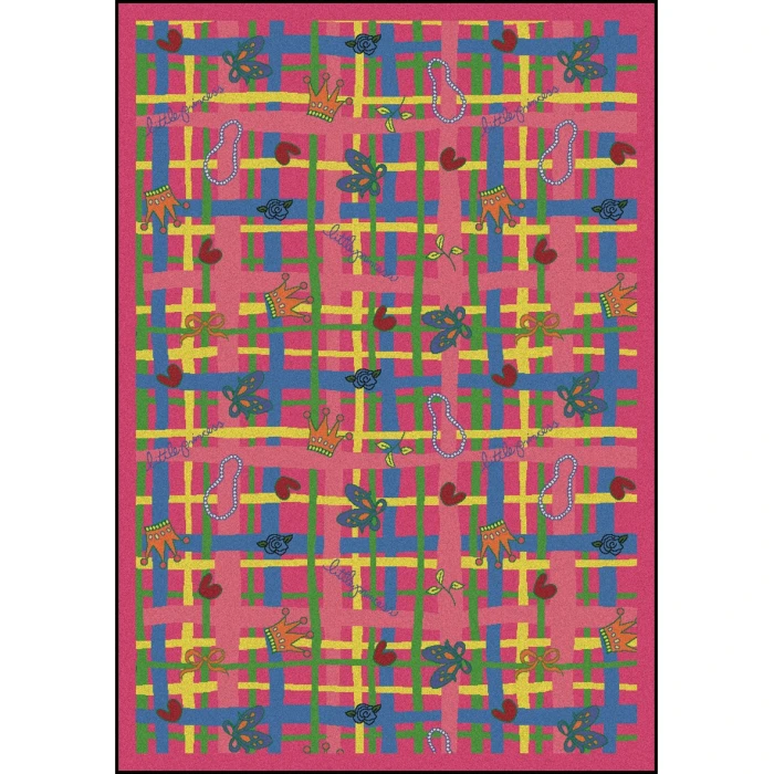 Joy Carpets Playful Patterns Pink My Little Princess 5ft.4in. x 7ft.8in. Rect. Rug