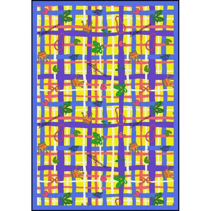 Joy Carpets Playful Patterns Yellow My Little Princess 7ft.8in. x 10ft.9in. Rect. Rug