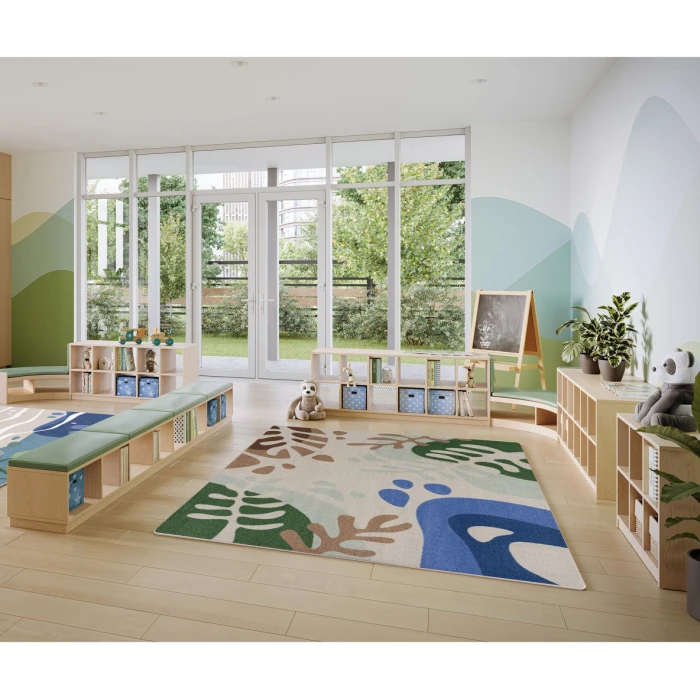 Joy Carpets Kid Essentials Multi Nature Forms 7ft. 8in. x 10ft. 9in. Rect. Rug