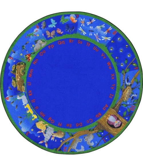 Joy Carpets Kid Essentials Multi Nature Numbers 13ft.2in. Round Rug