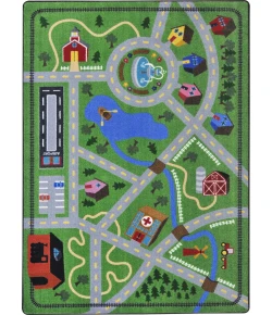 Joy Carpets Kid Essentials Multi Neighborhood Explorer 5ft.4in. x 7ft.8in. Rect. Rug