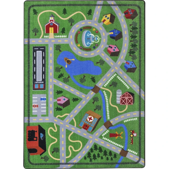 Joy Carpets Kid Essentials Multi Neighborhood Explorer 5ft.4in. x 7ft.8in. Rect. Rug