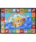 Joy Carpets Kid Essentials Multi Noahs Alphabet Animals 7ft.8in. x 10ft.9in. Oval Rug