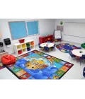 Joy Carpets Kid Essentials Multi Noahs Alphabet Animals 7ft.8in. x 10ft.9in. Oval Rug