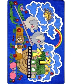 Joy Carpets Kid Essentials Multi Noah Ark 3ft.10in. x 5ft.4in. Rect. Rug