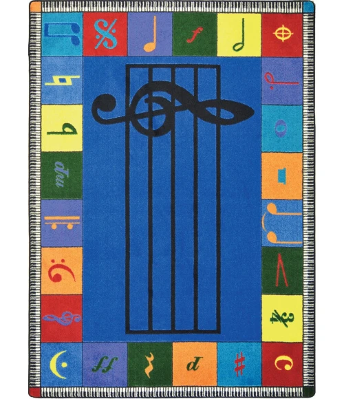 Joy Carpets Kid Essentials Multi Note Worthy (Elementary) 5ft.4in. x 7ft.8in. Rect. Rug