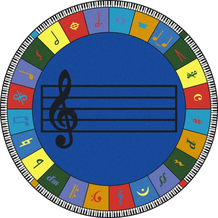 Joy Carpets Kid Essentials Multi Note Worthy (Elementary) 13ft.2in. Round Rug