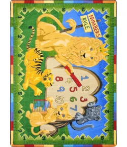 Joy Carpets Kid Essentials Multi Number Rule 5ft.4in. x 7ft.8in. Rect. Rug