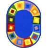 Joy Carpets Kid Essentials Brights Off Balance 5ft.4in. x 7ft.8in. Oval Rug