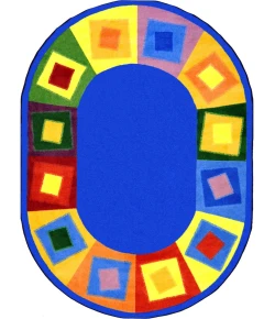 Joy Carpets Kid Essentials Brights Off Balance 5ft.4in. x 7ft.8in. Oval Rug