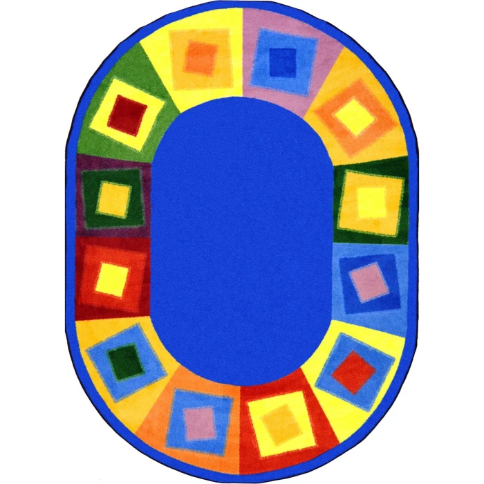 Joy Carpets Kid Essentials Brights Off Balance 5ft.4in. x 7ft.8in. Oval Rug