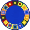 Joy Carpets Kid Essentials Brights Off Balance 7ft.7in. Round Rug