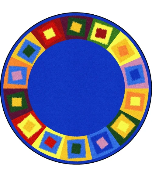 Joy Carpets Kid Essentials Brights Off Balance 7ft.7in. Round Rug