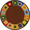 Joy Carpets Kid Essentials Neutrals Off Balance 7ft.7in. Round Rug