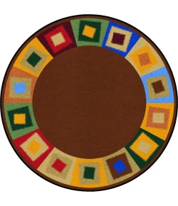 Joy Carpets Kid Essentials Neutrals Off Balance 7ft.7in. Round Rug
