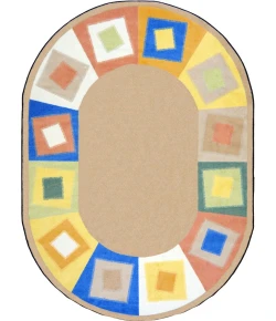 Joy Carpets Kid Essentials Softs Off Balance 5ft.4in. x 7ft.8in. Oval Rug