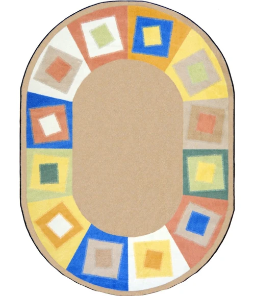Joy Carpets Kid Essentials Softs Off Balance 5ft.4in. x 7ft.8in. Oval Rug
