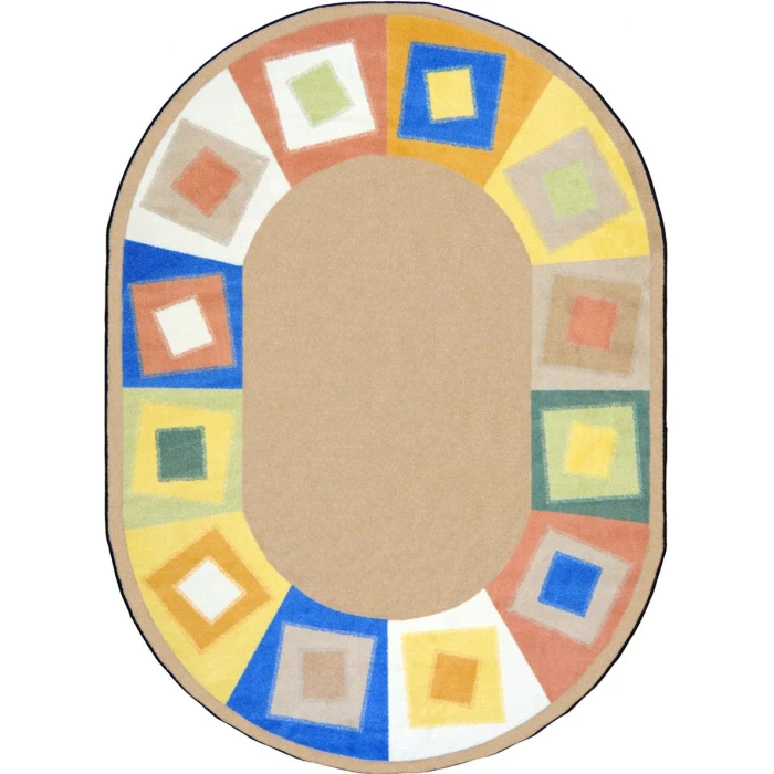 Joy Carpets Kid Essentials Softs Off Balance 7ft.8in. x 10ft.9in. Oval Rug