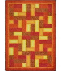 Joy Carpets Kid Essentials Orange Off Beat 3ft.10in. x 5ft.4in. Rect. Rug