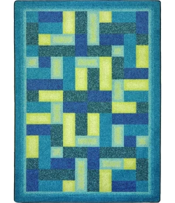 Joy Carpets Kid Essentials Teal Off Beat 10ft.9in. x 13ft.2in. Rect. Rug