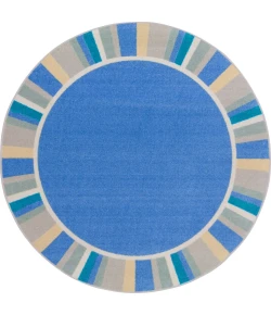 Joy Carpets Kid Essentials Light Blue Off the Cuff 5ft.4in. Round Rug