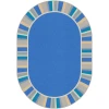 Joy Carpets Kid Essentials Light Blue Off the Cuff 3ft.10in. x 5ft.4in. Oval Rug