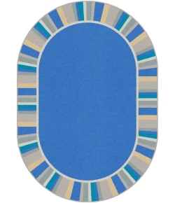 Joy Carpets Kid Essentials Light Blue Off the Cuff 3ft.10in. x 5ft.4in. Oval Rug