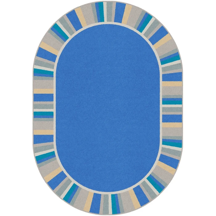 Joy Carpets Kid Essentials Light Blue Off the Cuff 3ft.10in. x 5ft.4in. Oval Rug