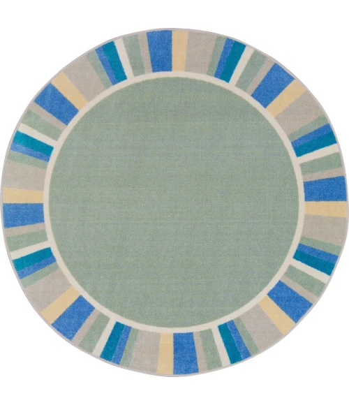 Joy Carpets Kid Essentials Sage Off the Cuff 5ft.4in. Round Rug