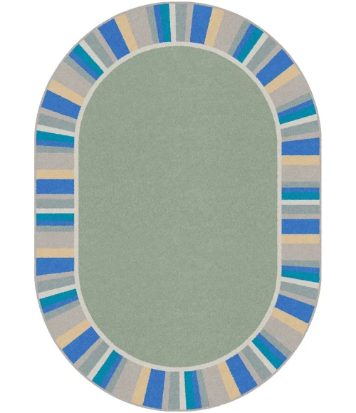 Joy Carpets Kid Essentials Sage Off the Cuff 3ft.10in. x 5ft.4in. Oval Rug