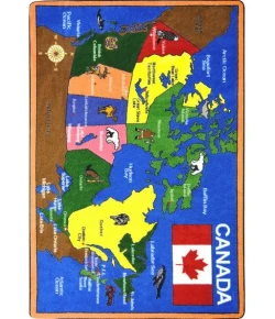 Joy Carpets Kid Essentials Multi Oh Canada 5ft.4in. x 7ft.8in. Rect. Rug