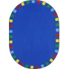 Joy Carpets Kid Essentials Brights On the Border 10ft.9in. x 13ft.2in. Oval Rug