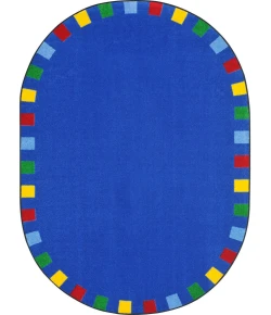 Joy Carpets Kid Essentials Brights On the Border 5ft.4in. x 7ft.8in. Oval Rug