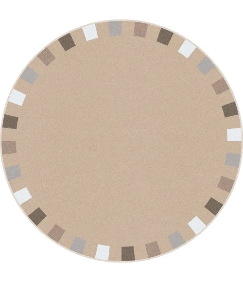 Joy Carpets Kid Essentials Neutrals On the Border 5ft.4in. Round Rug