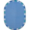 Joy Carpets Kid Essentials Softs On the Border 5ft.4in. x 7ft.8in. Oval Rug