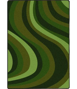 Joy Carpets Kid Essentials Green On the Curve 10ft.9in. x 13ft.2in. Rect. Rug