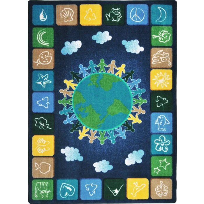 Joy Carpets Kid Essentials Neutrals One World 5ft.4in. x 7ft.8in. Rect. Rug