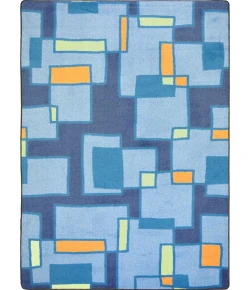 Joy Carpets Kid Essentials Cool Blue Outside the Box 3ft.10in. x 5ft.4in. Rect. Rug