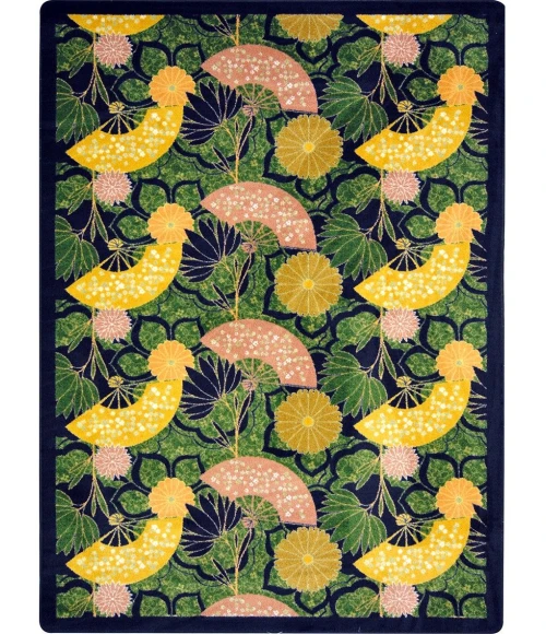 Joy Carpets Kaleidoscope Olive Pacific Rim 5ft.4in. x 7ft.8in. Rect. Rug