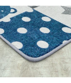Joy Carpets Claremont Kids Blue Skies Patchwork Boy 3ft.10in. x 5ft.4in. Rect. Rug