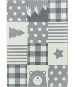 Joy Carpets Claremont Kids Cloudy Patchwork Boy 3ft.10in. x 5ft.4in. Rect. Rug