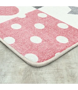 Joy Carpets Claremont Kids Blush Patchwork Girl 3ft.10in. x 5ft.4in. Rect. Rug
