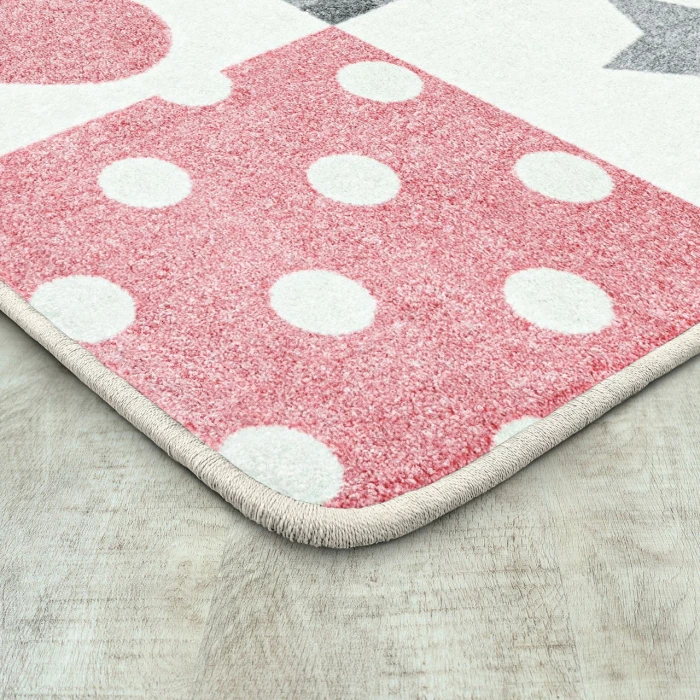 Joy Carpets Claremont Kids Blush Patchwork Girl 5ft.4in. x 7ft.8in. Rect. Rug
