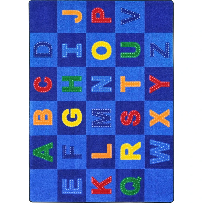 Joy Carpets Kid Essentials Multi Patchwork Letters 7ft.8in. x 10ft.9in. Rect. Rug