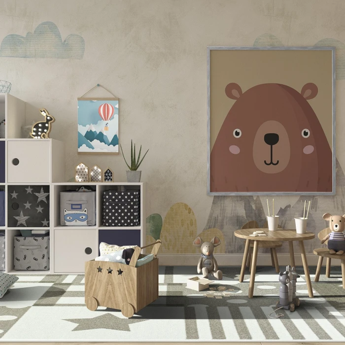 Joy Carpets Claremont Kids Linen Patchwork Boy 5ft.4in. x 7ft.8in. Rect. Rug