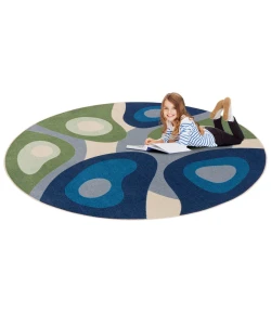 Joy Carpets Kid Essentials Multi Peaceful Meadow 13ft. 2in. Round Rug