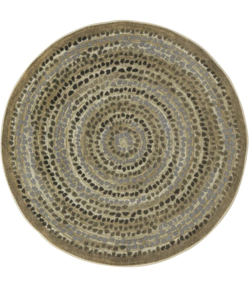 Joy Carpets Kid Essentials Stone Peaceful Pebbles 5ft.4in. Round Rug
