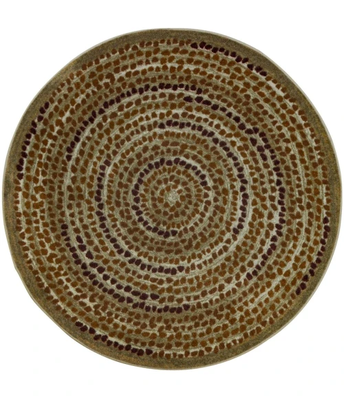 Joy Carpets Kid Essentials Terracotta Peaceful Pebbles 5ft.4in. Round Rug