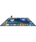 Joy Carpets Kid Essentials Multi Peaceful Planet 5ft. 4in. x 7ft. 8in. Rect. Rug